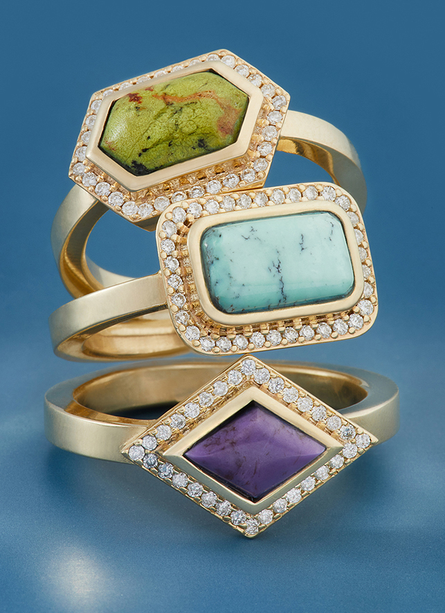 San Francisco Bay Area Jewelry Photographers, ring stack product photo