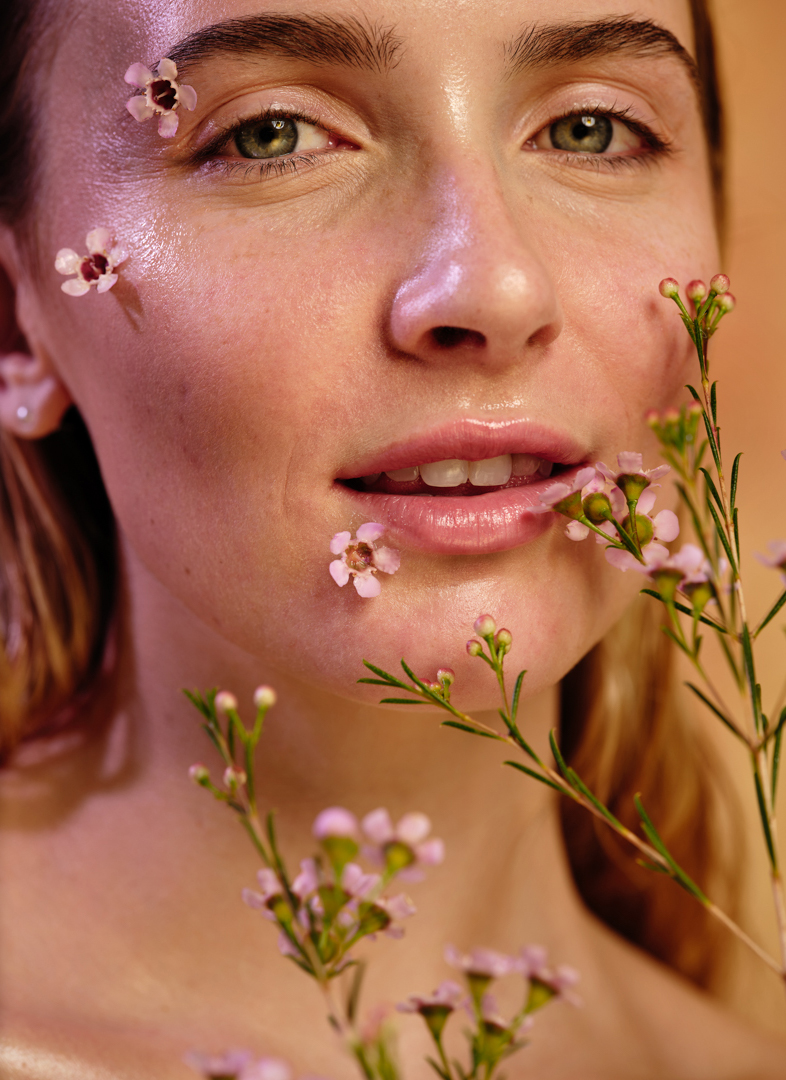 Natural beauty portraits for organic skincare advertising by San Francisco Bay Area product photographer Ella Sophie